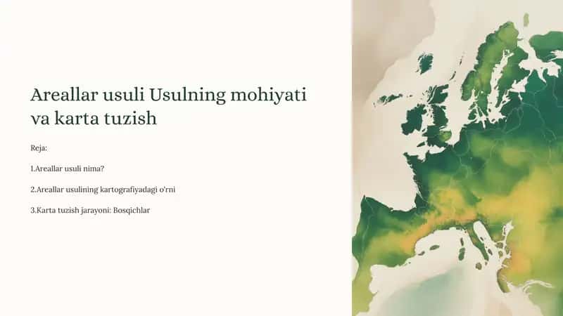 Areallar usuli Usulning mohiyati va karta tuzish