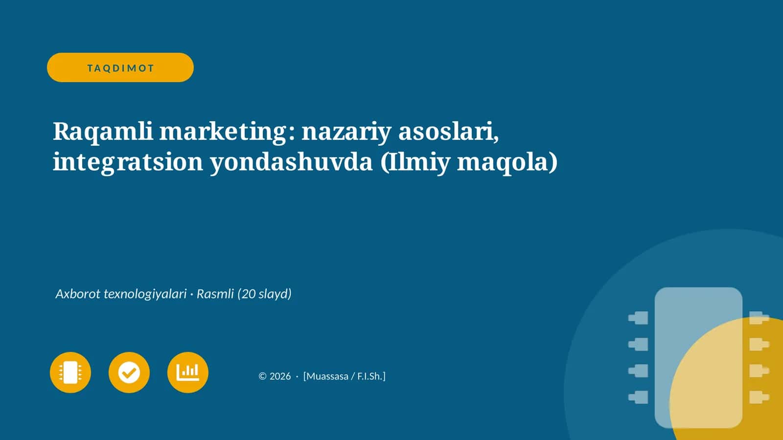 Raqamli marketing: nazariy asoslari, integratsion yondashuvda