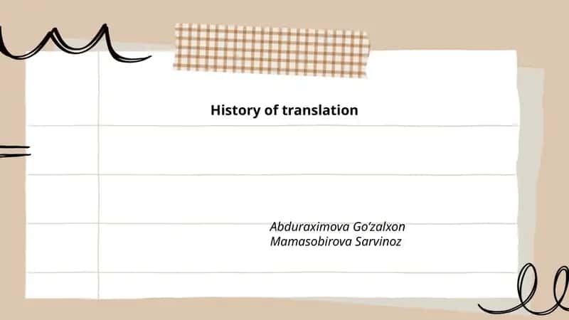 History of translation