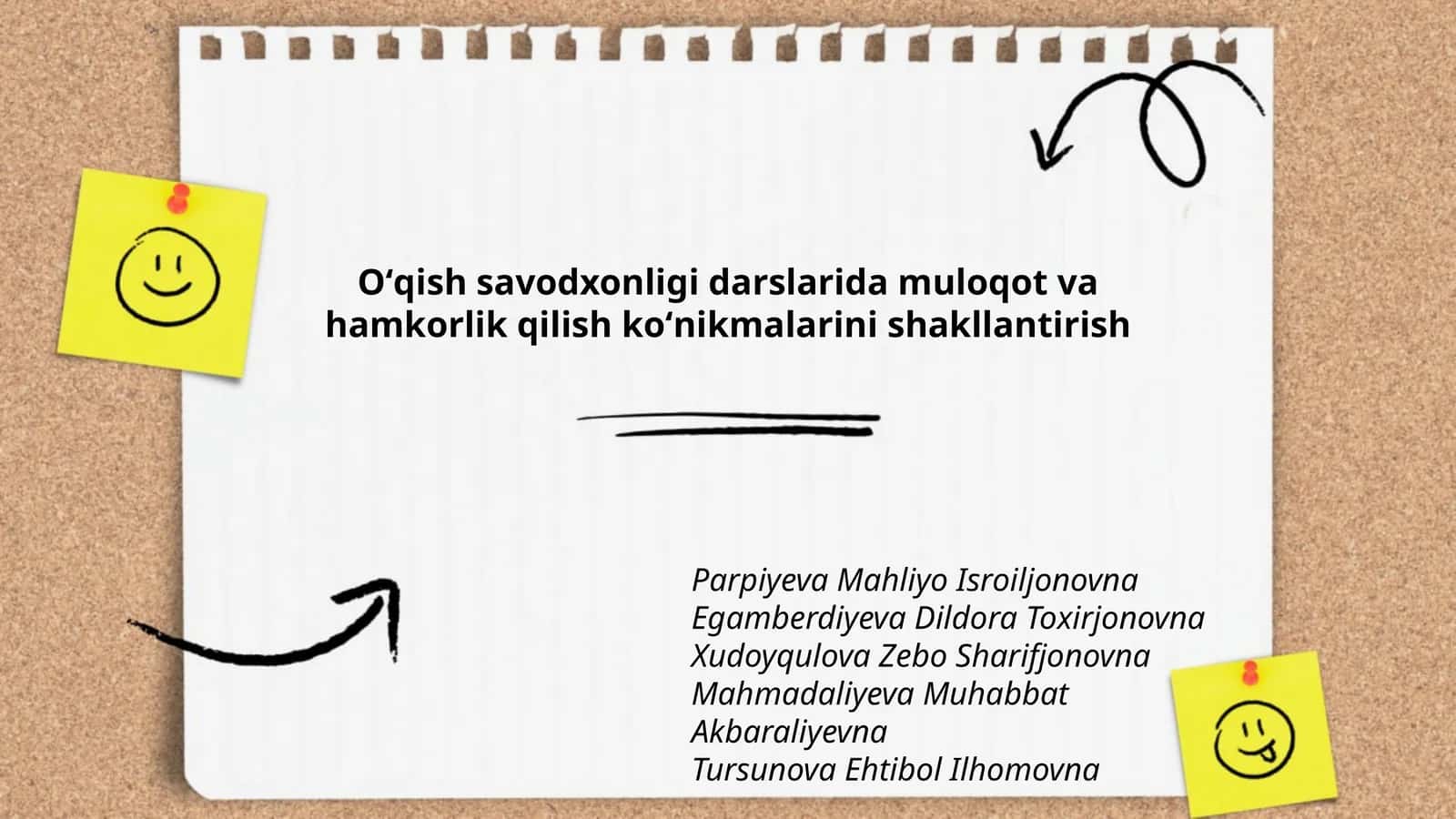 Oʻqish savodxonligi darslarida muloqot va hamkorlik qilish koʻnikmalarini shakllantirish