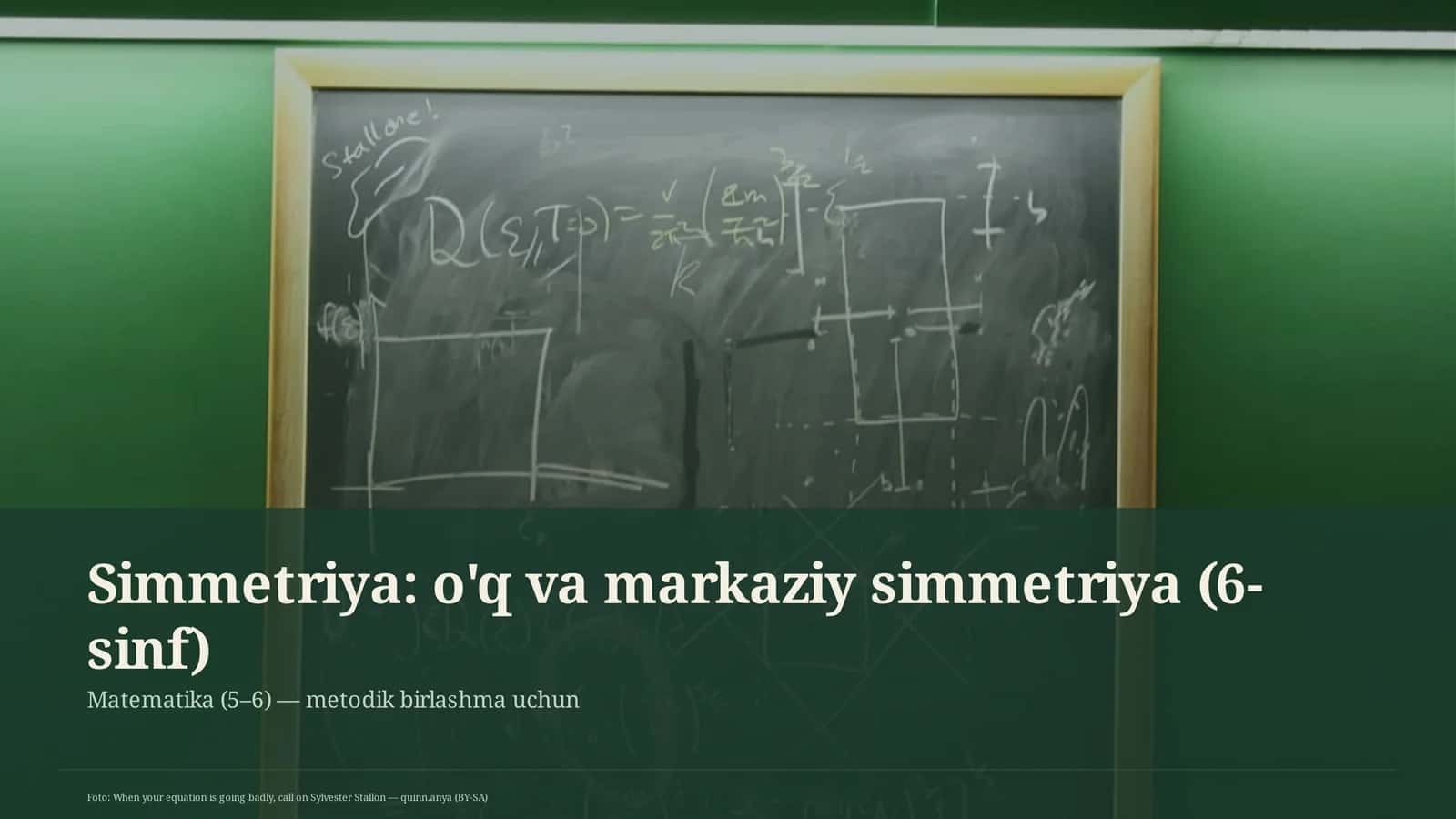 Simmetriya: o'q va markaziy simmetriya (6-sinf)