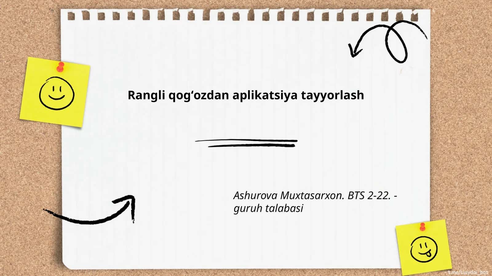 Rangli qogʻozdan aplikatsiya tayyorlash