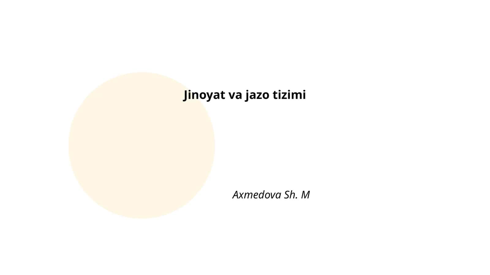 Jinoyat va jazo tizimi