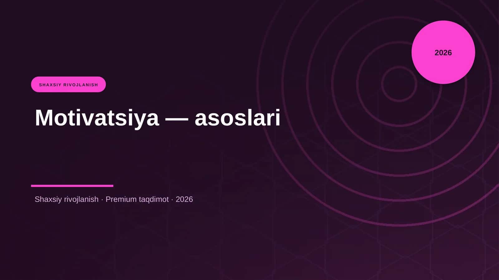 Motivatsiya — asoslari