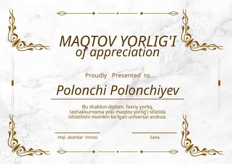 MAQTOV YORLIG'I shablon tayyor andoza