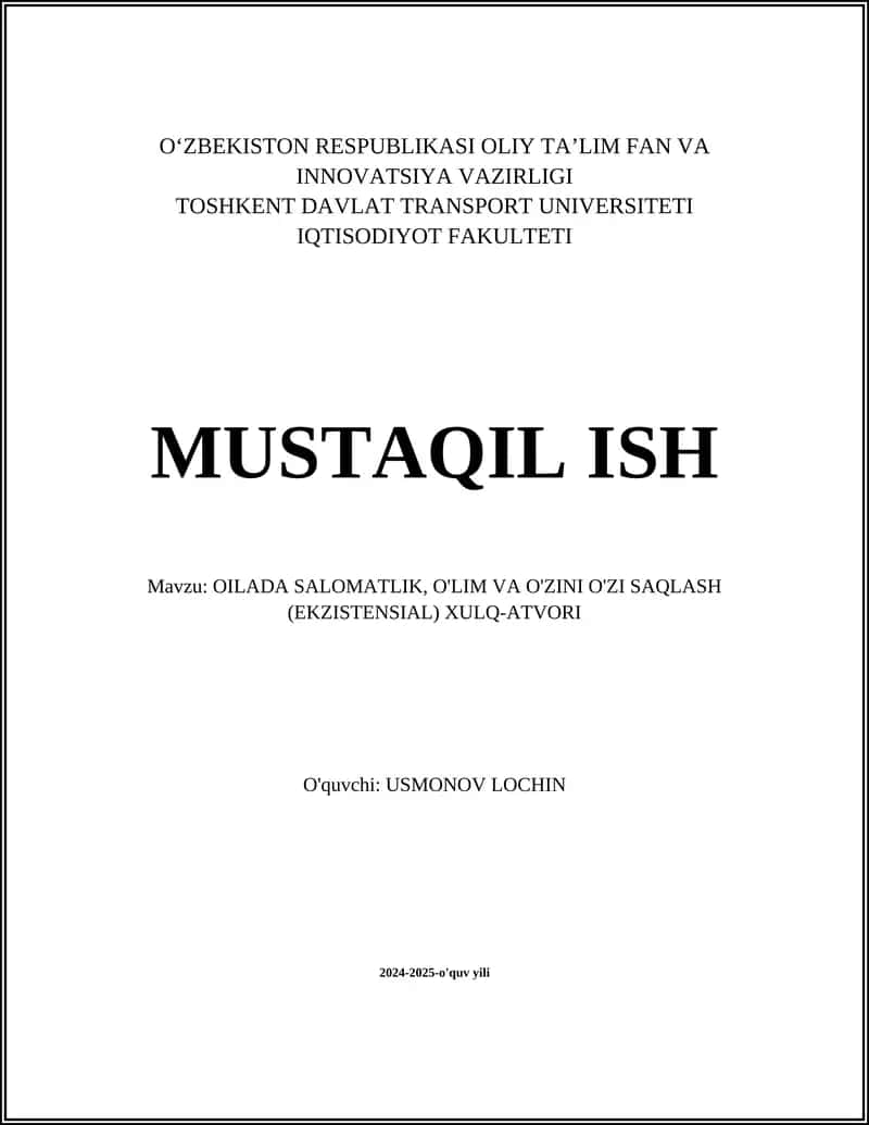 O'lim va uning inson psixologiyasiga ta'siri