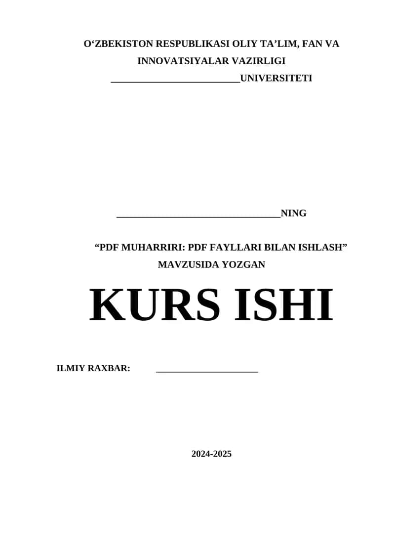 PDF MUHARRIRI: PDF FAYLLARI BILAN ISHLASH