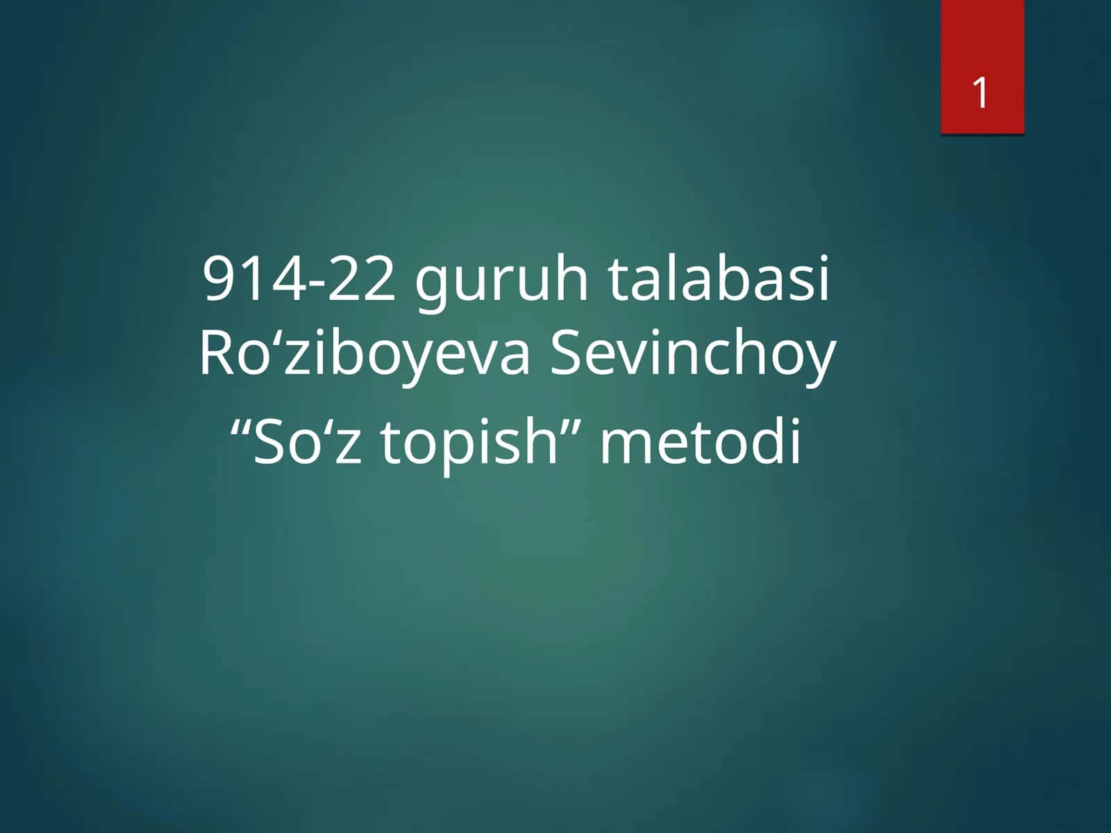 Soʻztopish metodi