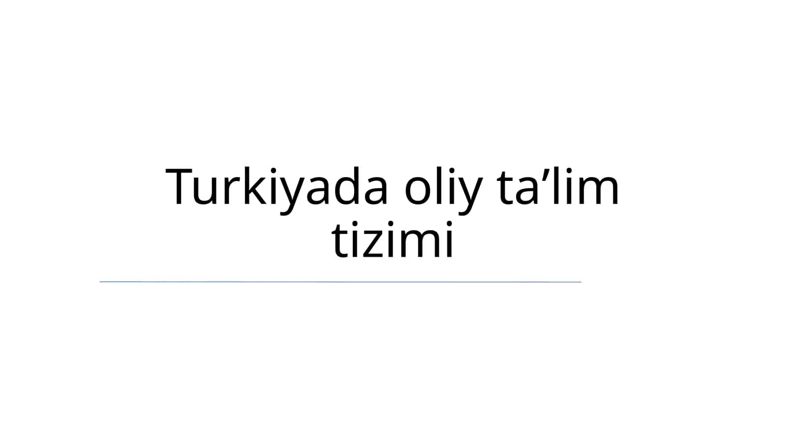 Turkiyada oliy taʼlim tizimi