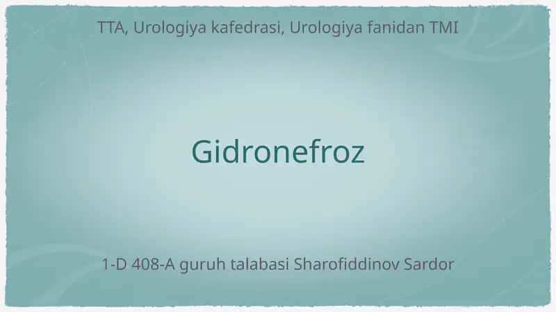 Gidronefroz