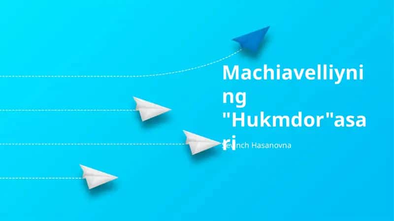 Machiavelliyning "Hukmdor"asari