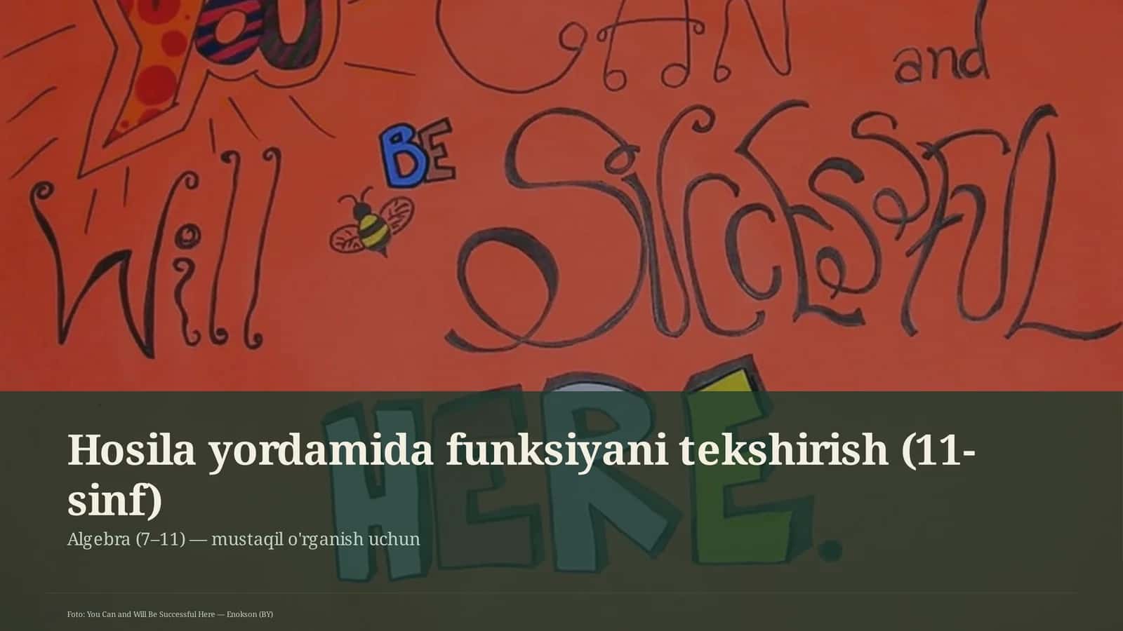 Hosila yordamida funksiyani tekshirish (11-sinf)