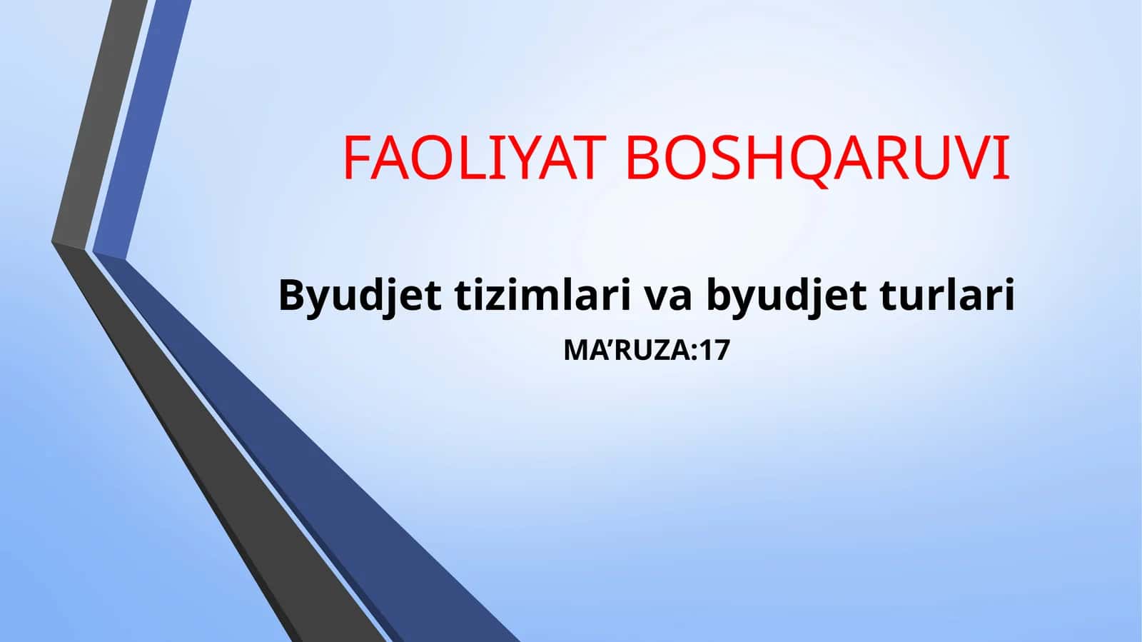 Byudjet tizimlari va byudjetturlari
