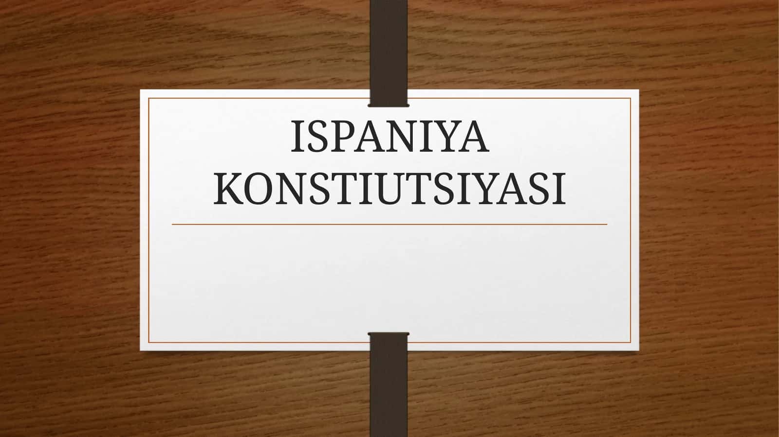 ISPANIYA KONSTIUTSIYASI