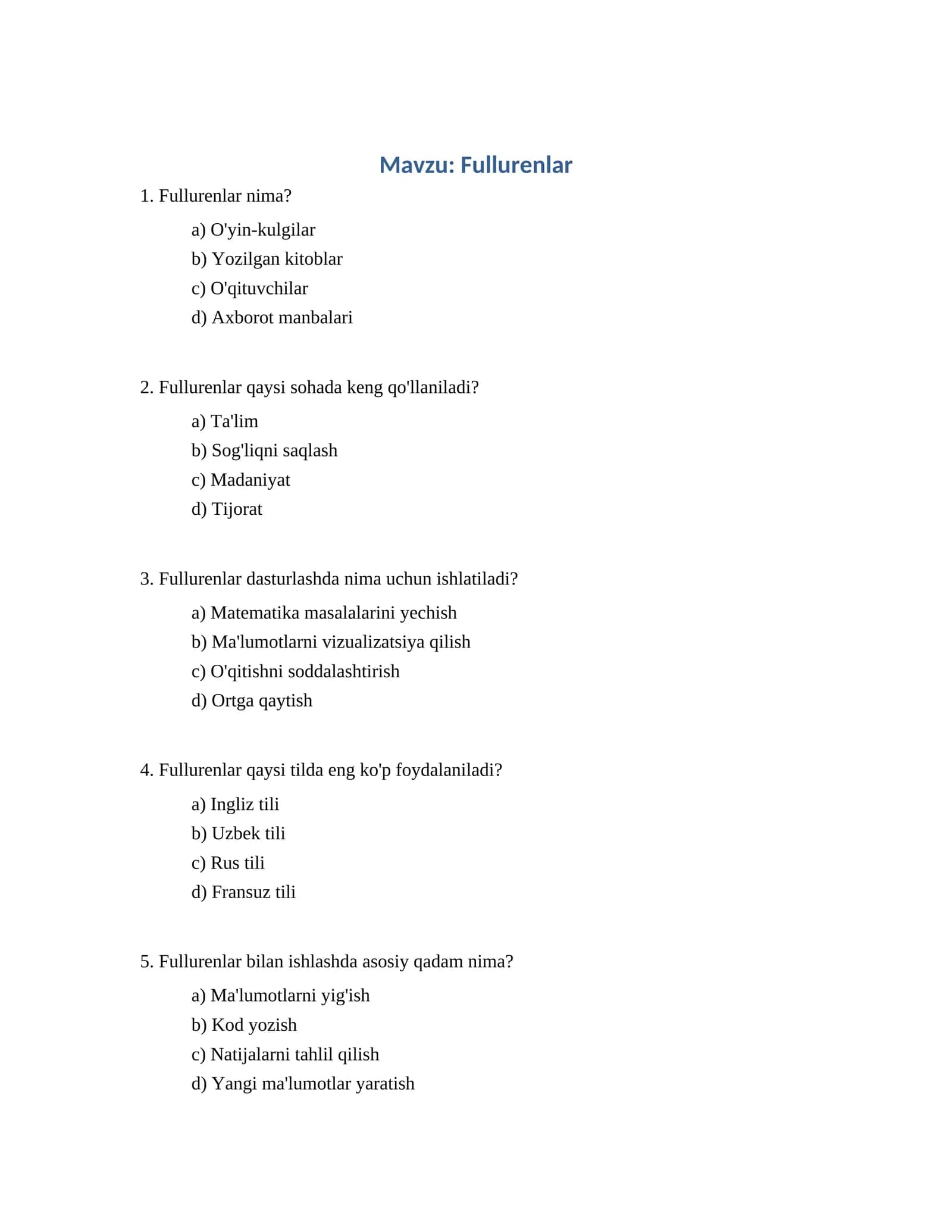 Fullurenlar