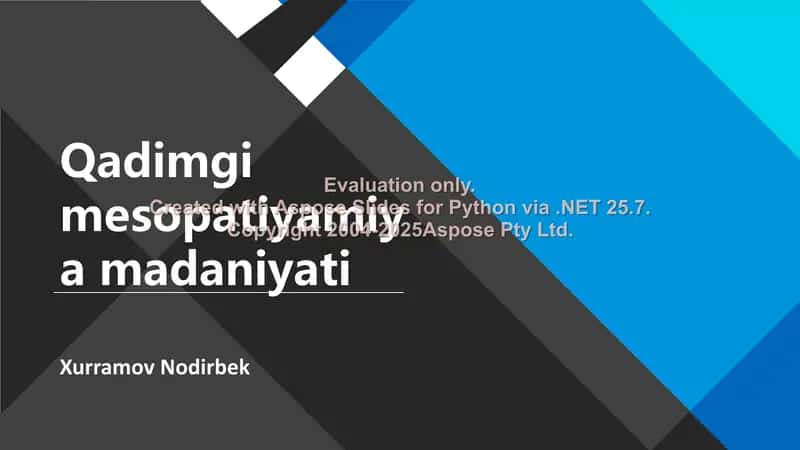 Qadimgi Mesopotamiyamiya Madaniyati