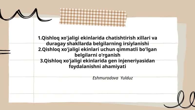 Qishloq xo'jaligida ekinlarni gen injeneriyasidan foydalanish