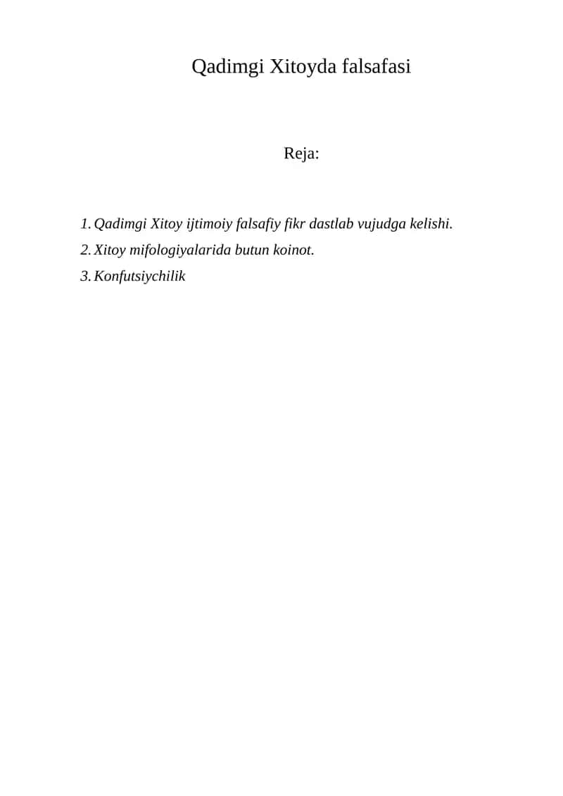 Qadimgi Xitoyda falsafasi
