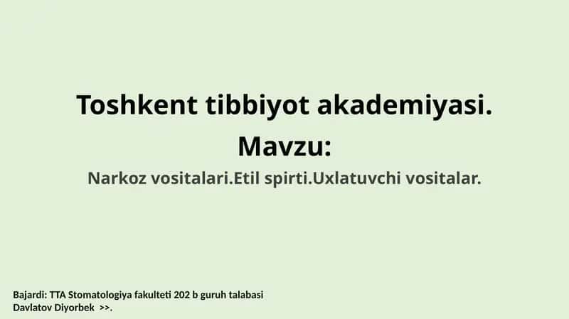 Narkoz vositalari