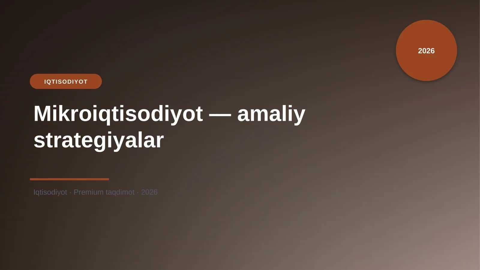 Mikroiqtisodiyot — amaliy strategiyalar