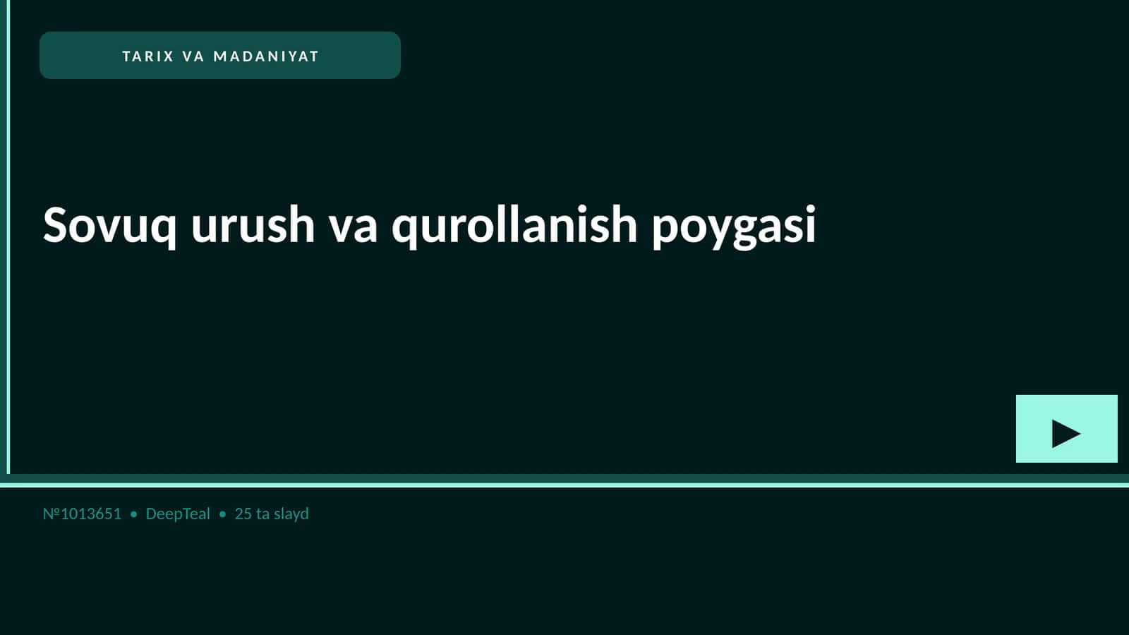 Sovuq urush va qurollanish poygasi