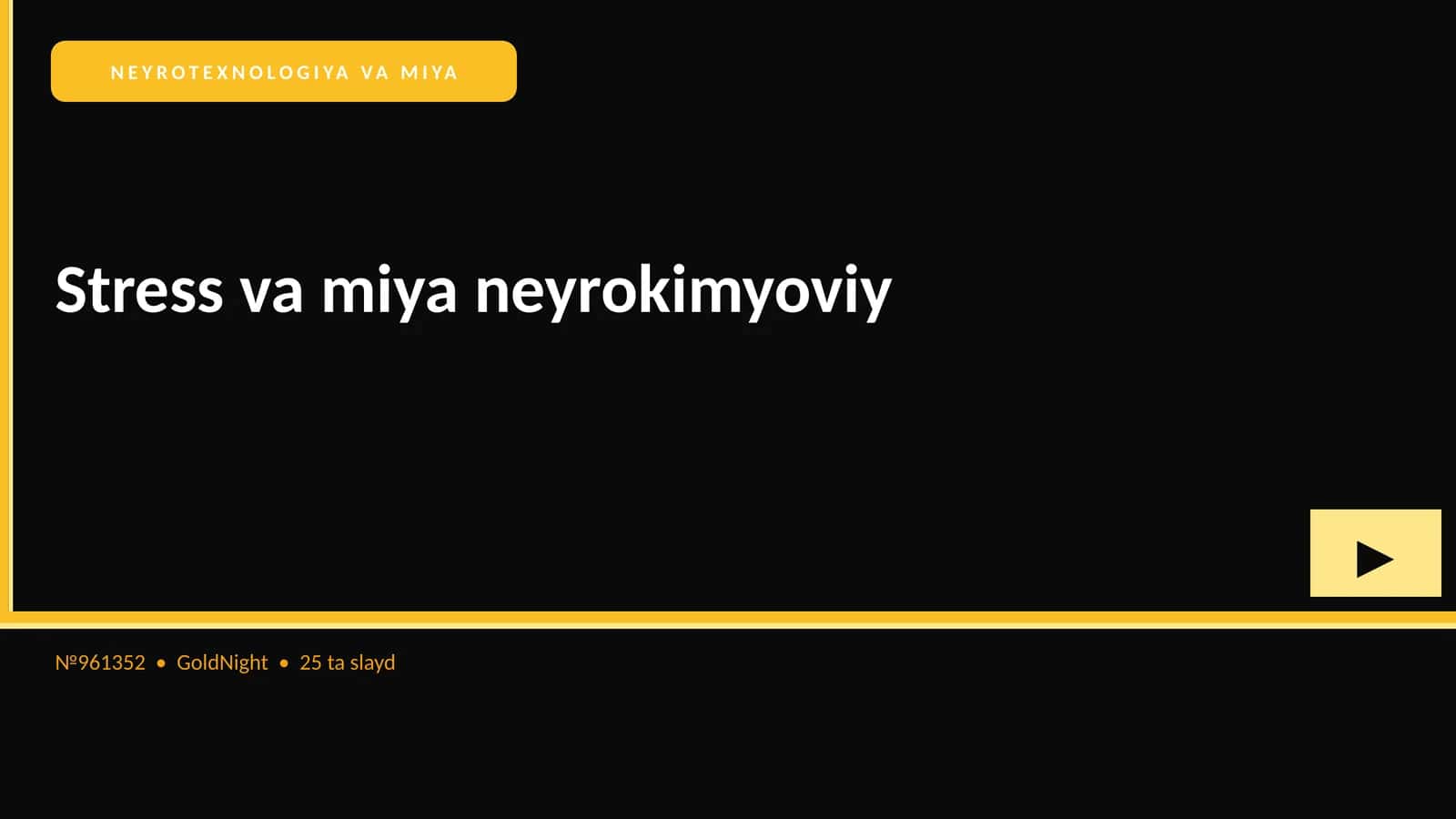 Stress va miya neyrokimyoviy