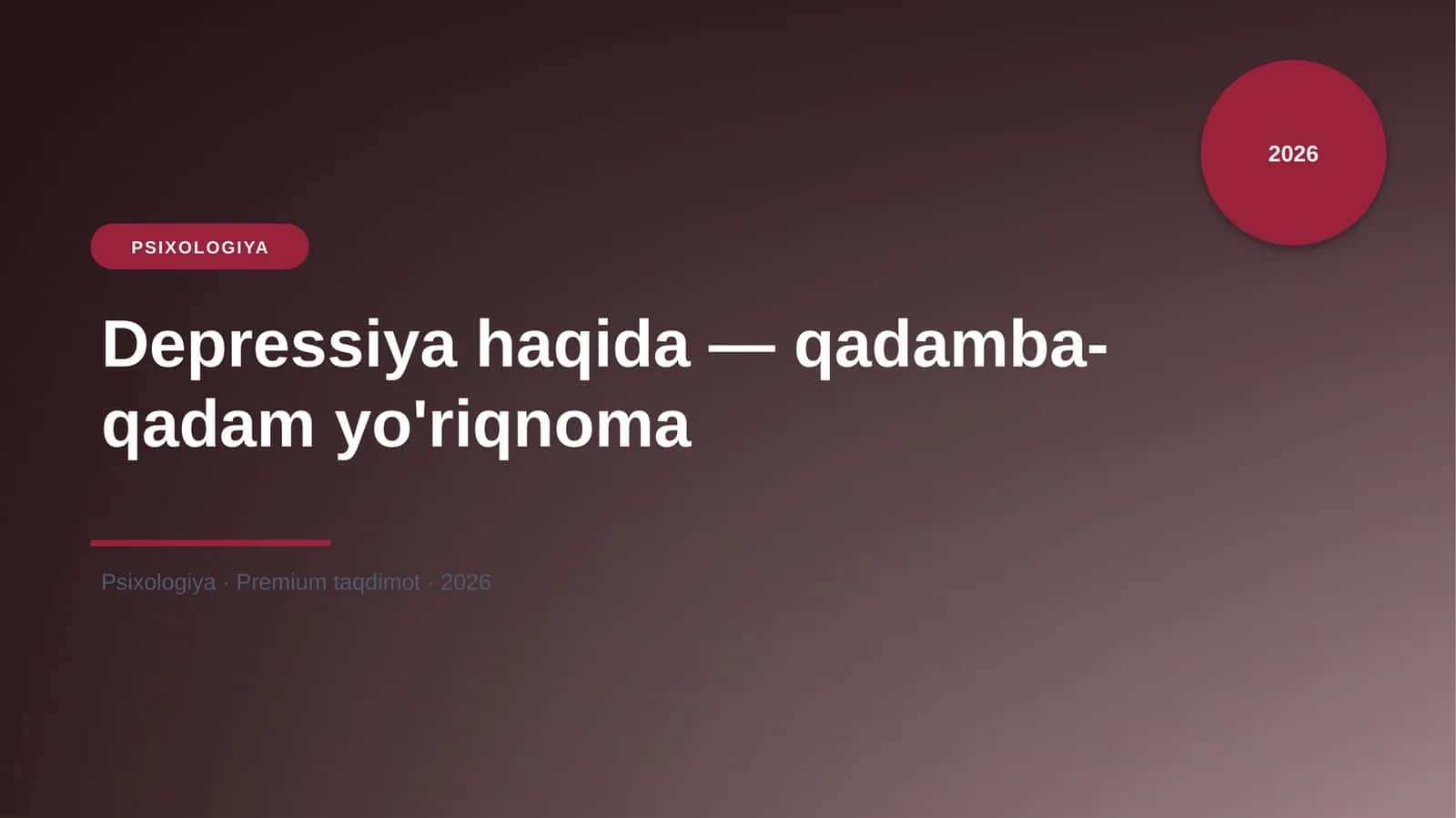 Depressiya haqida — qadamba-qadam yo'riqnoma