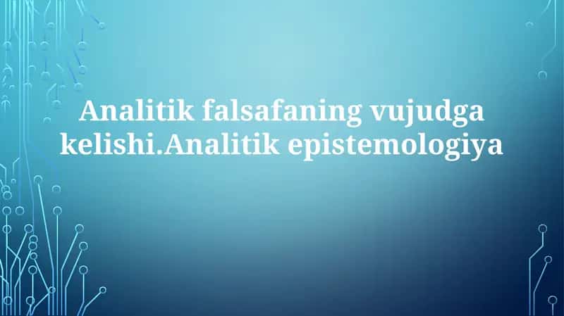 Analitikfalsafaningvujudgakelishi
