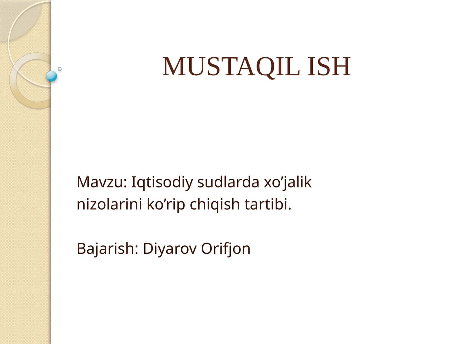 MUSTAQIL ISH