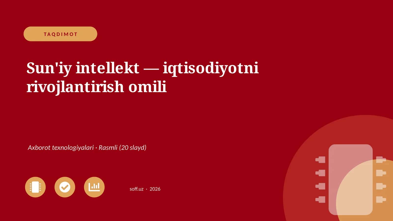 Sun'iy intellekt — iqtisodiyotni rivojlantirish omili