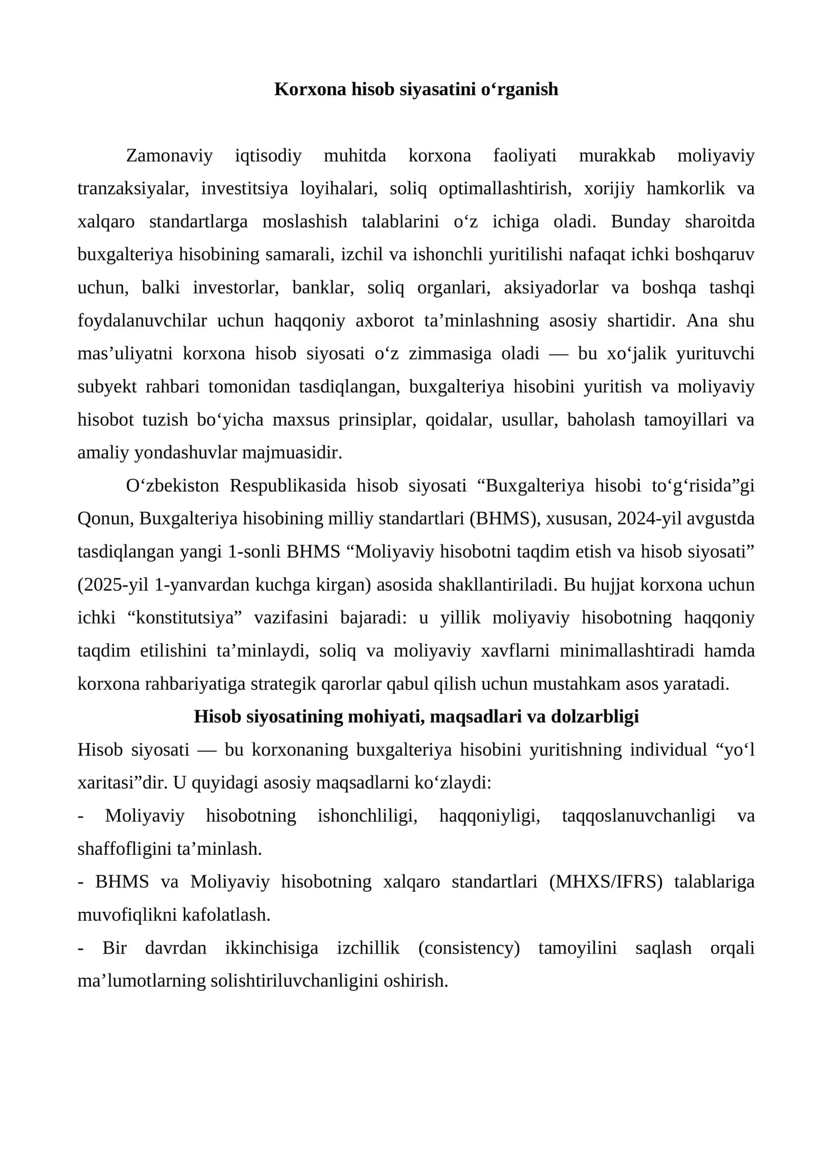 Hisob siyasati amaliyoti va maliyot ma'lumotlari analizi