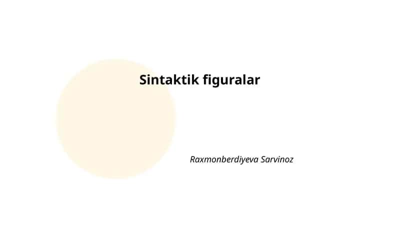 Sintaktik figuralar
