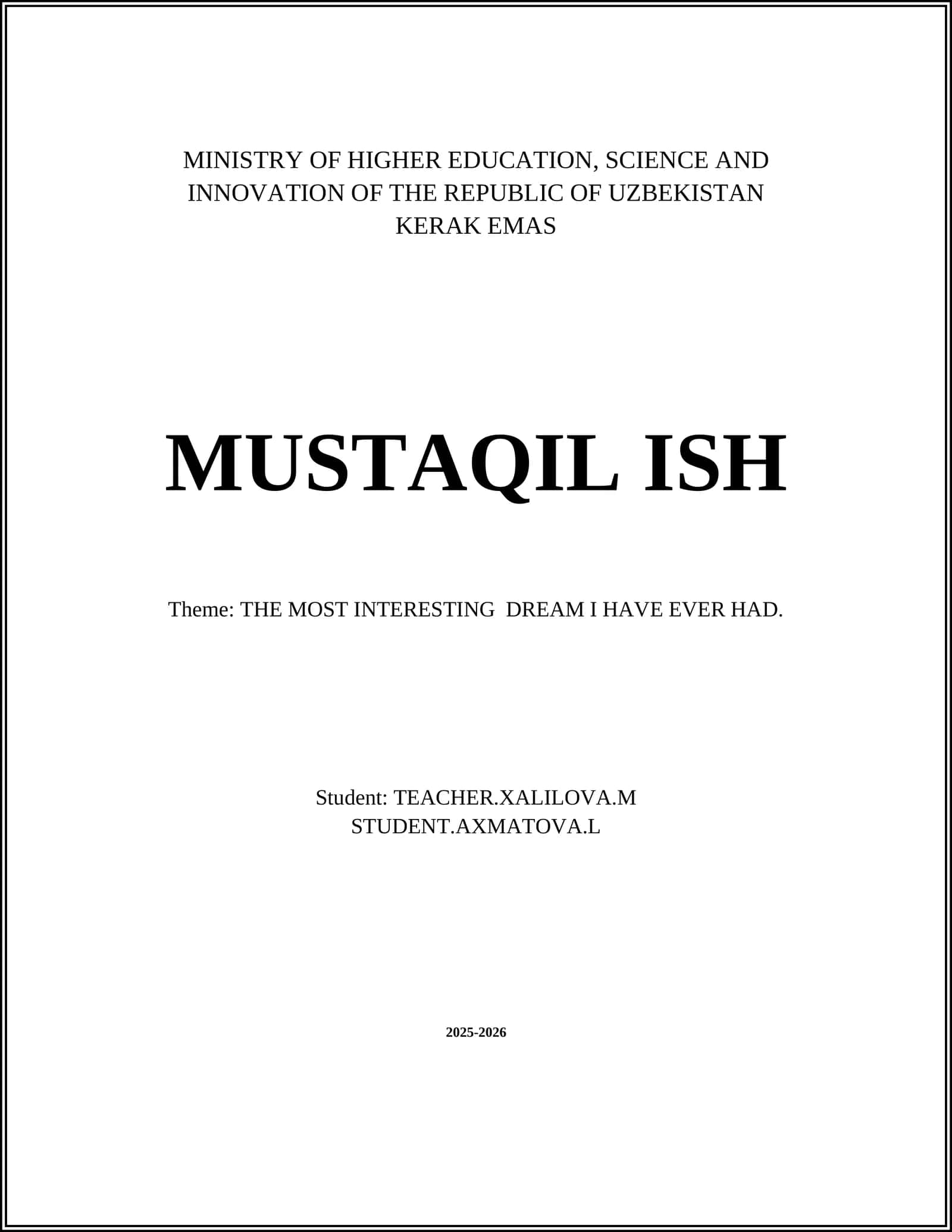 KERAK EMAS MUSTAQIL ISH