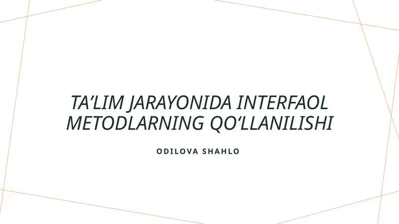 Interfaol metodlar