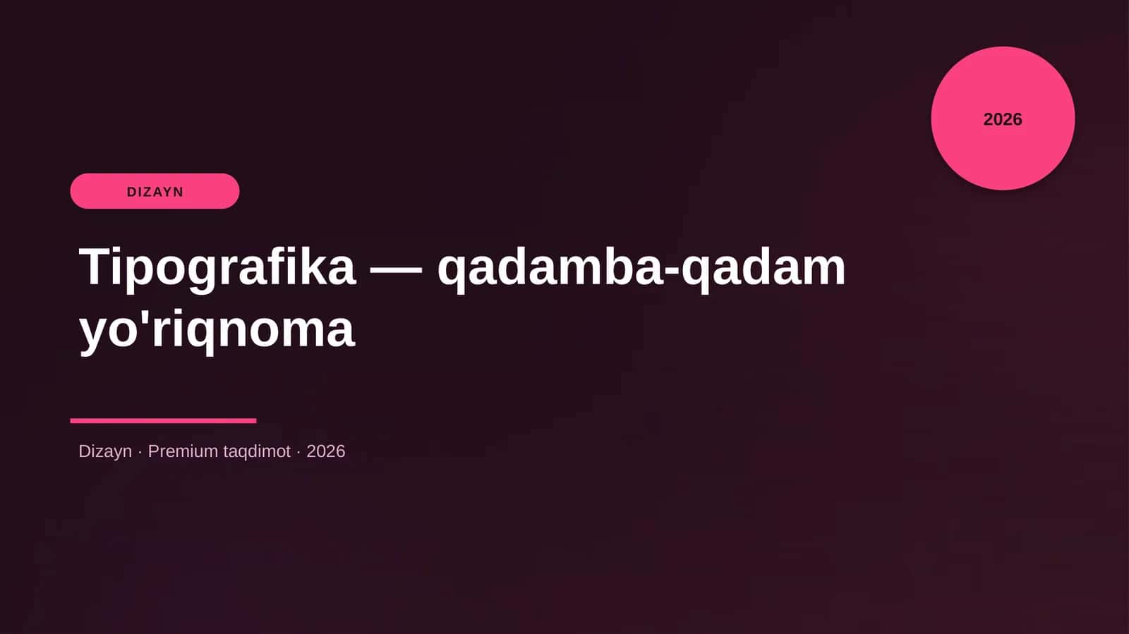 Tipografika — qadamba-qadam yo'riqnoma