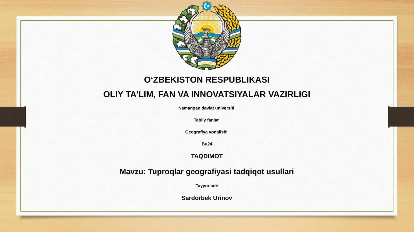 Tuproqlar geografiyasi tadqiqot usullari