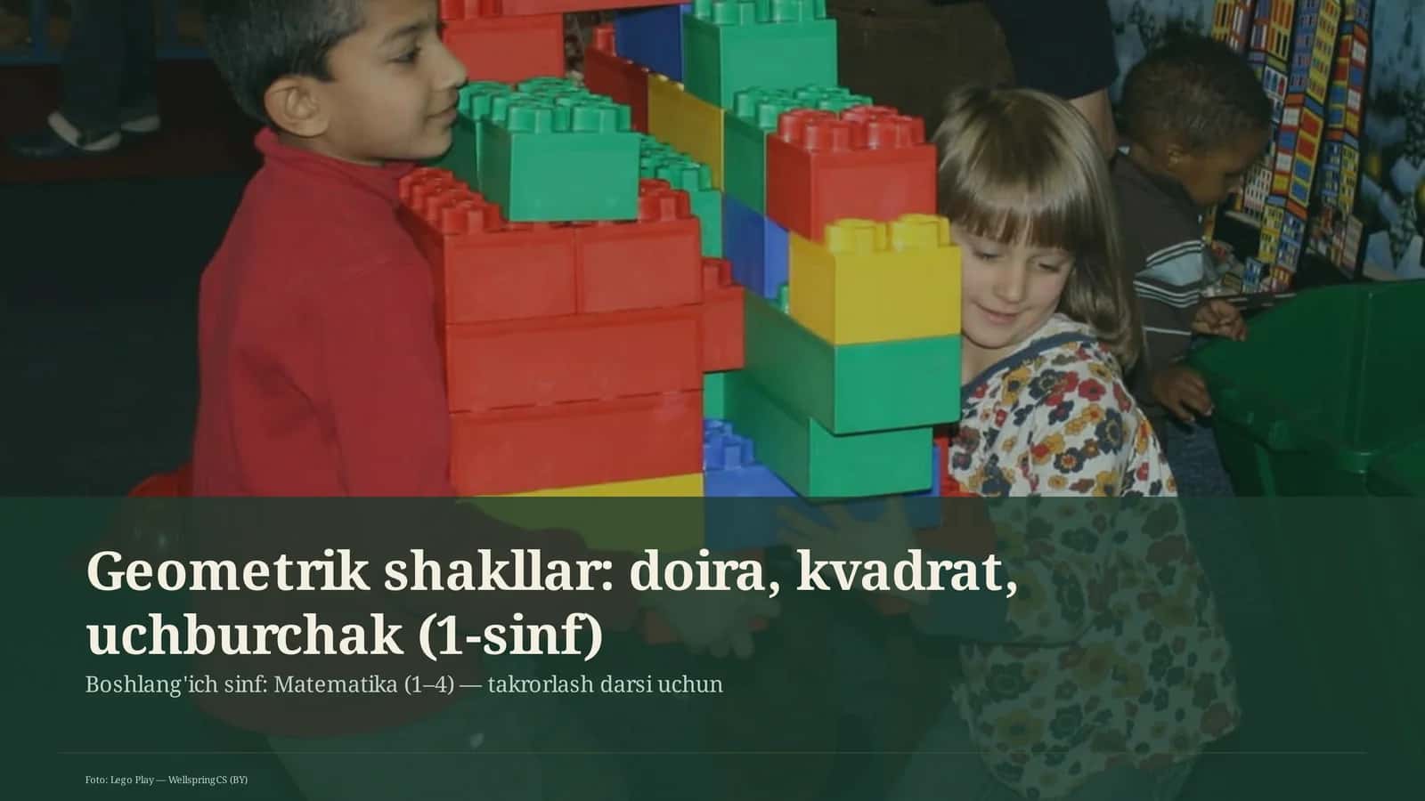 Geometrik shakllar: doira, kvadrat, uchburchak (1-sinf)