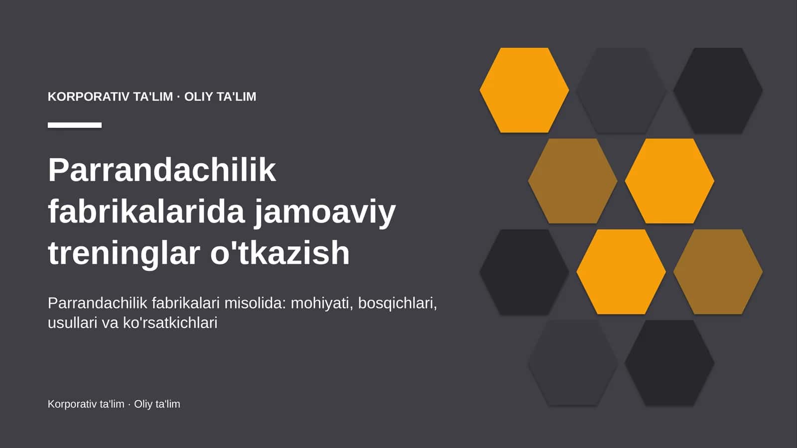 Parrandachilik fabrikalarida jamoaviy treninglar o'tkazish