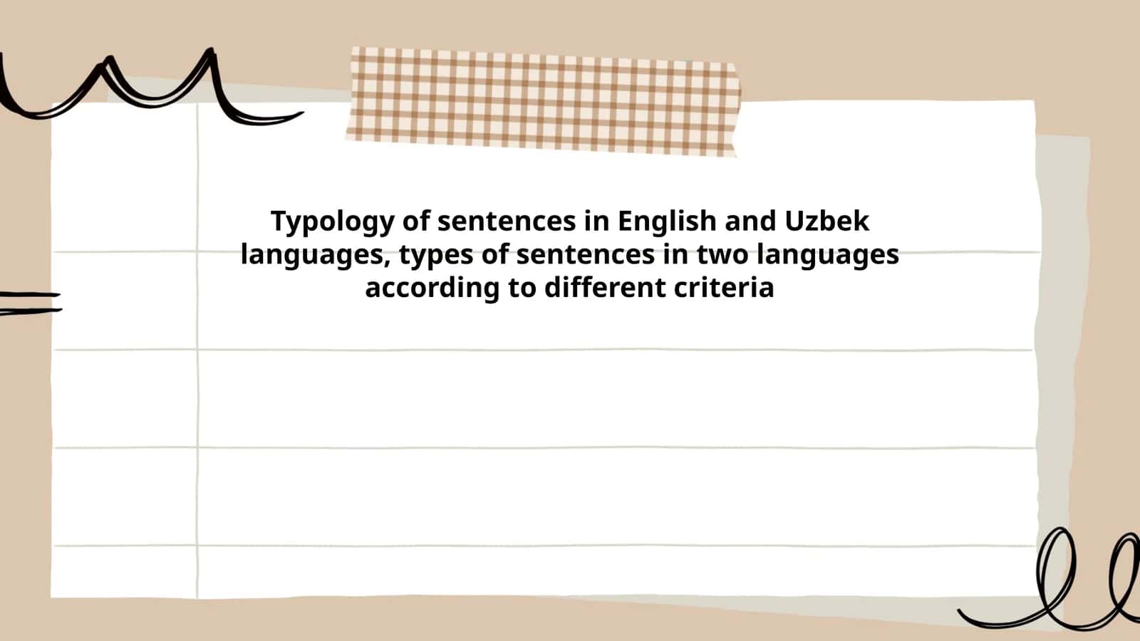 Sentences in English and Uzbek languages