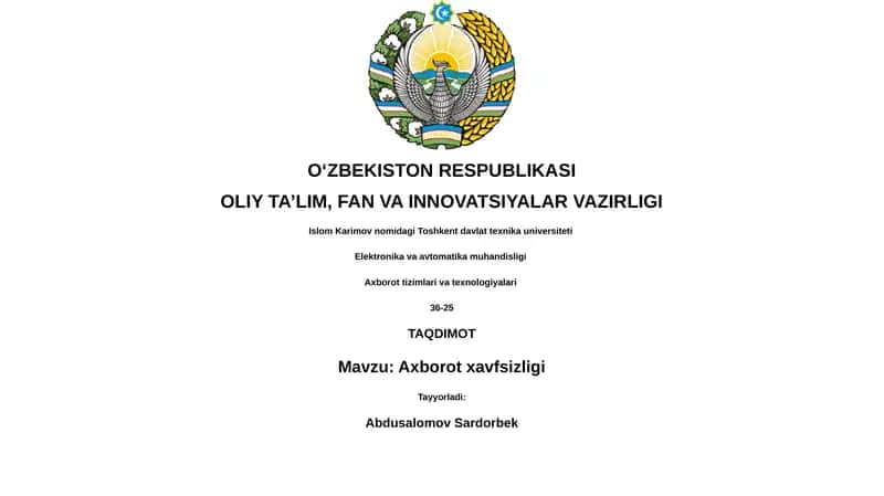 Axborot xavfsizligi