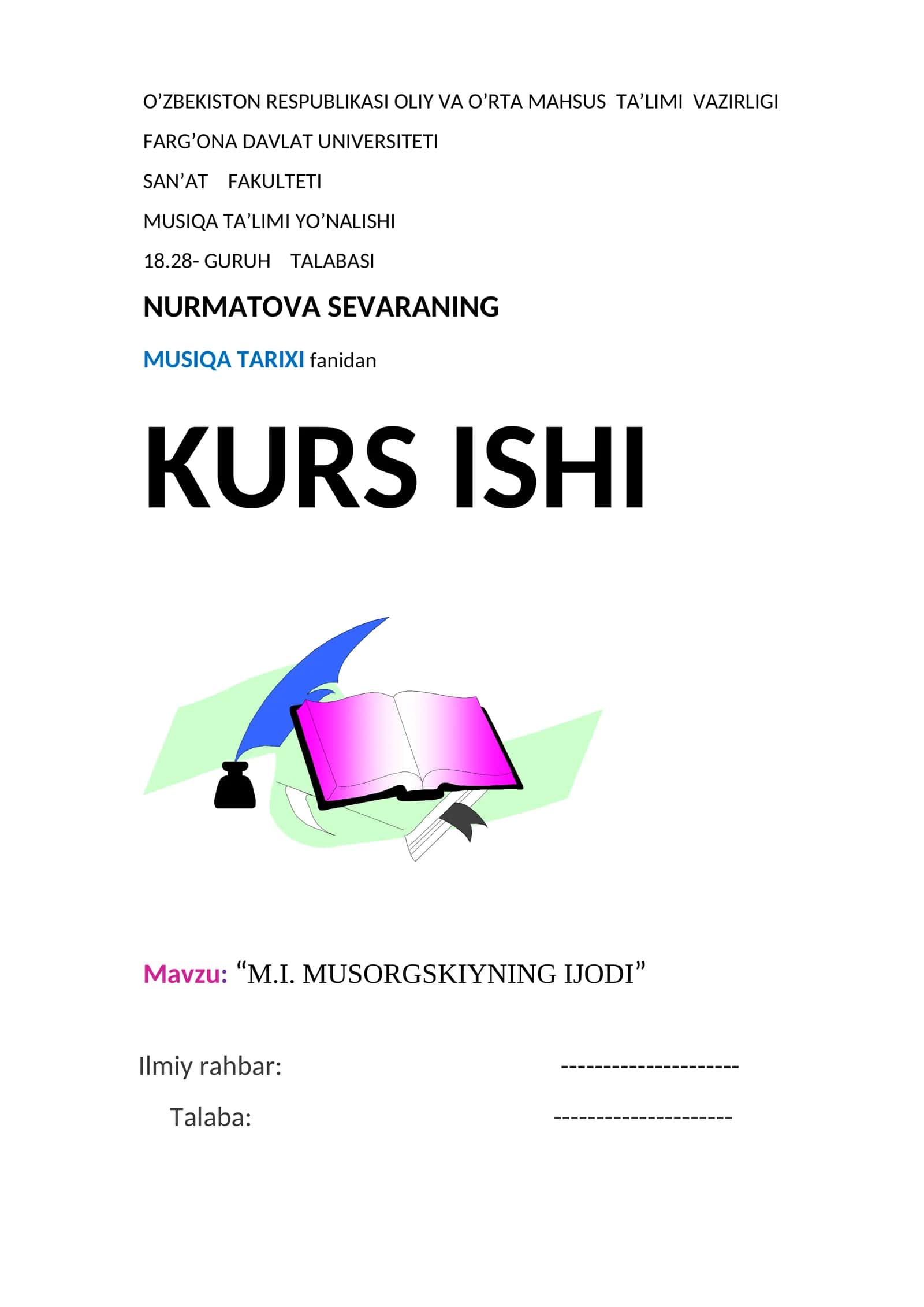M.I. MUSORGSKIYNING IJODI