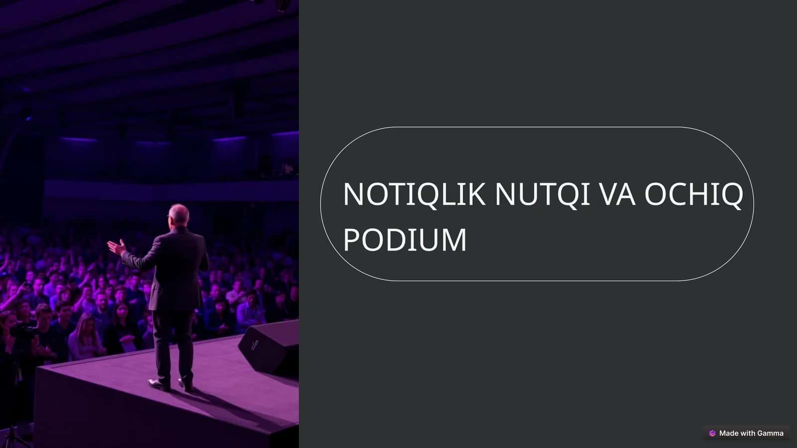 NOTIQLIK NUTQI VA OCHIQ
PODIUM