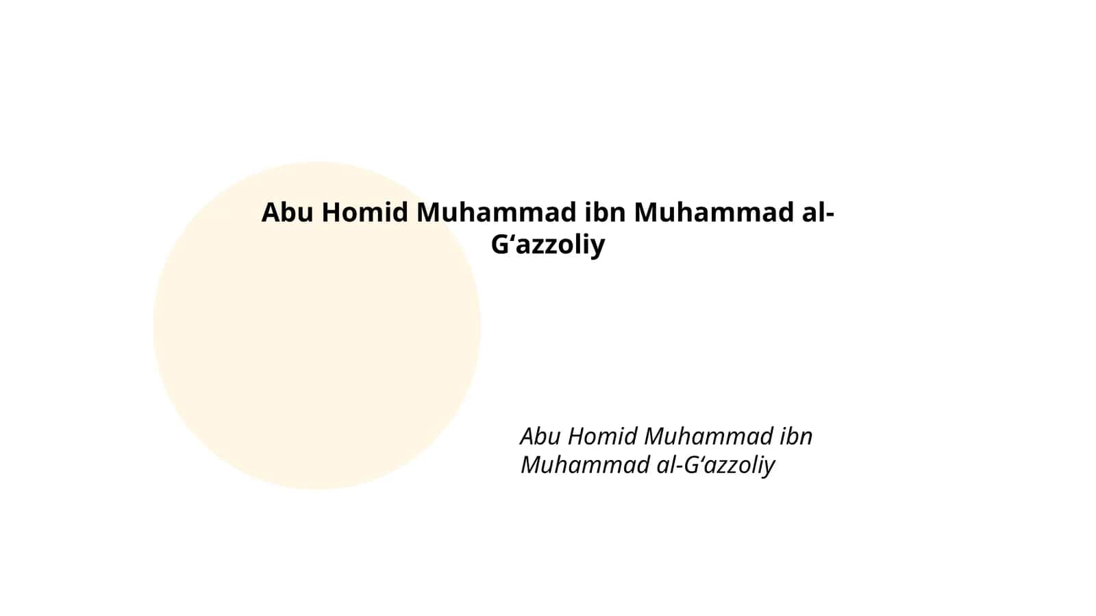 Al-Gʻazzoliyning hayoti va asarlari