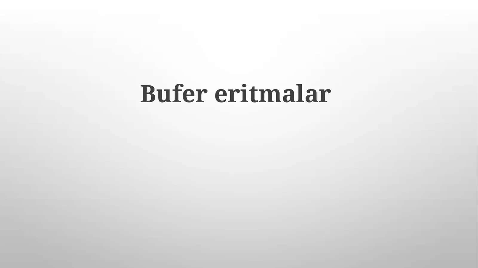 Bufereritmalar
