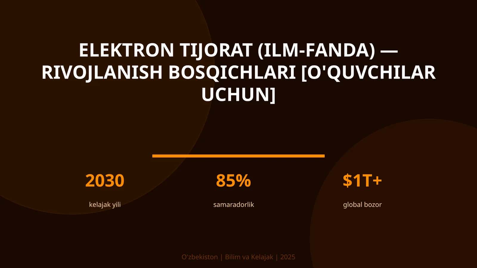 Elektron Tijorat (Ilm-fanda) - Rivojlanish Bosqichlari [O'quvchilar Uchun]