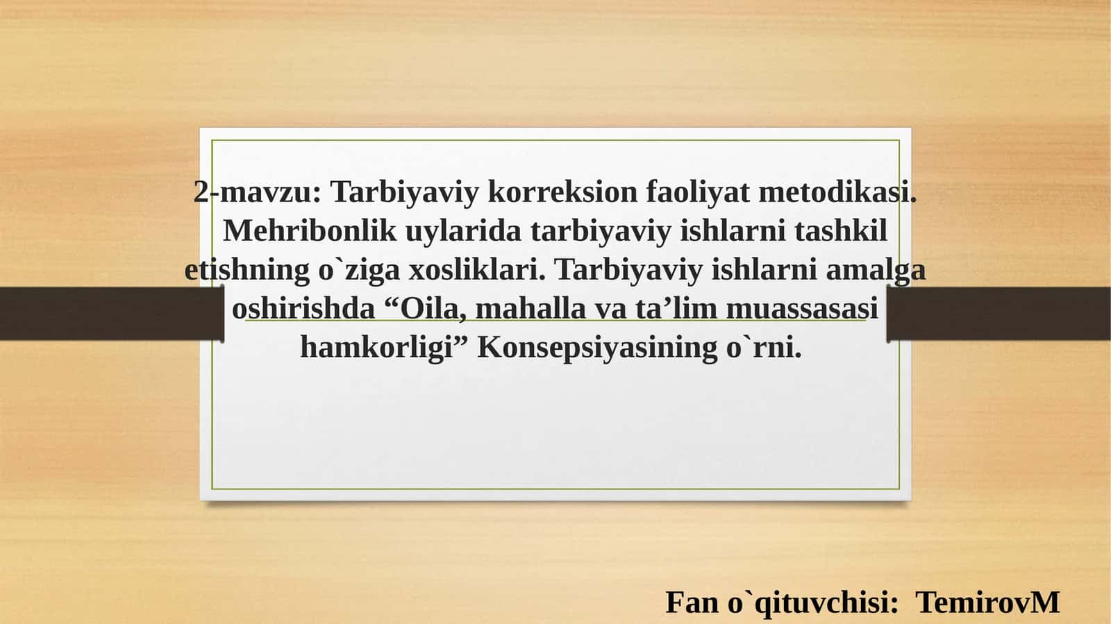 Tarbiyaviy korreksion faoliyat metodikasi
