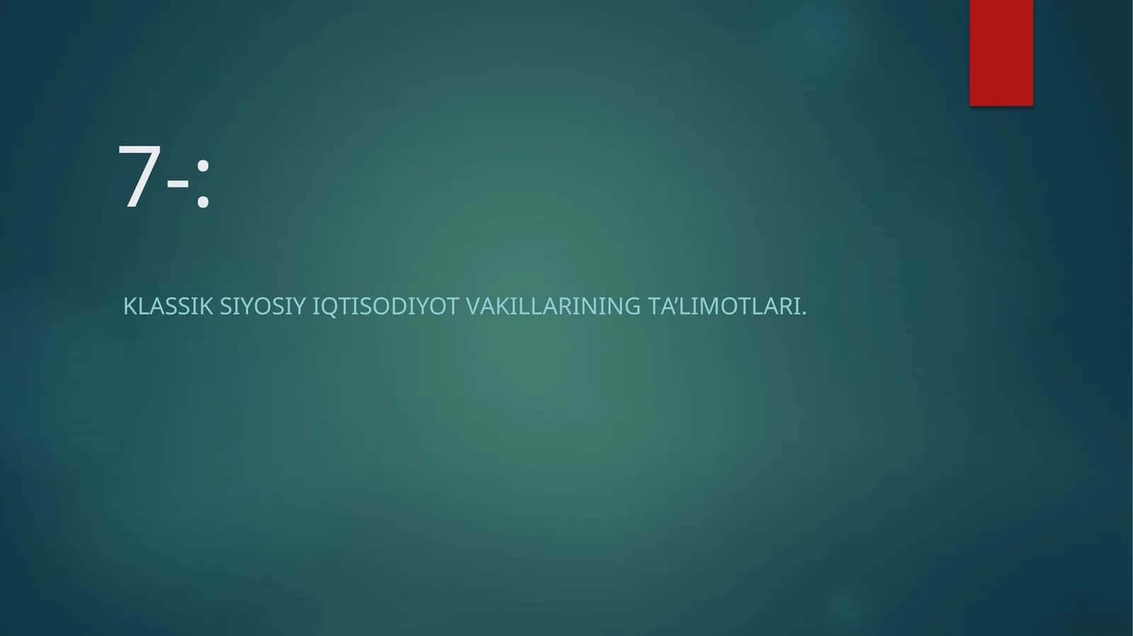KLАSSIK SIYOSIY IQTISODIYOT VАKILLАRINING TА’LIMOTLАRI
