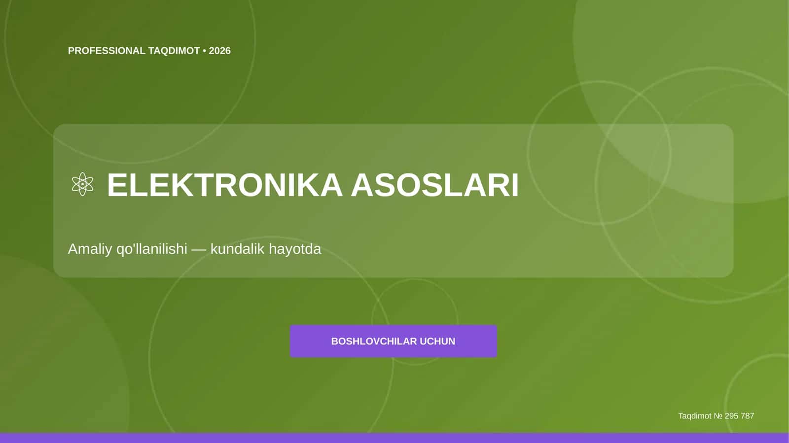 ELEKTRONIKA ASOSLARI