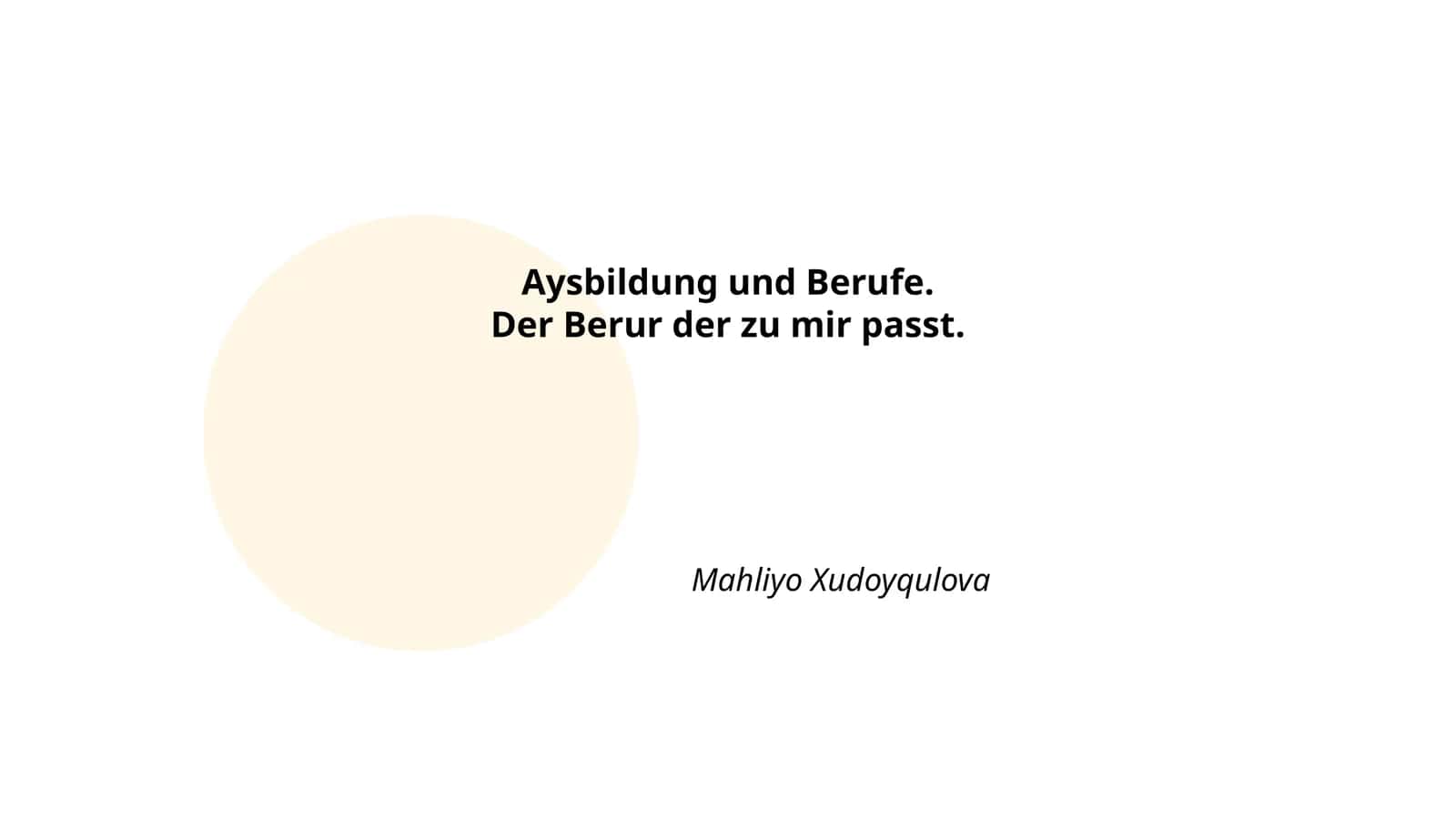 Aysbildung und Berufe