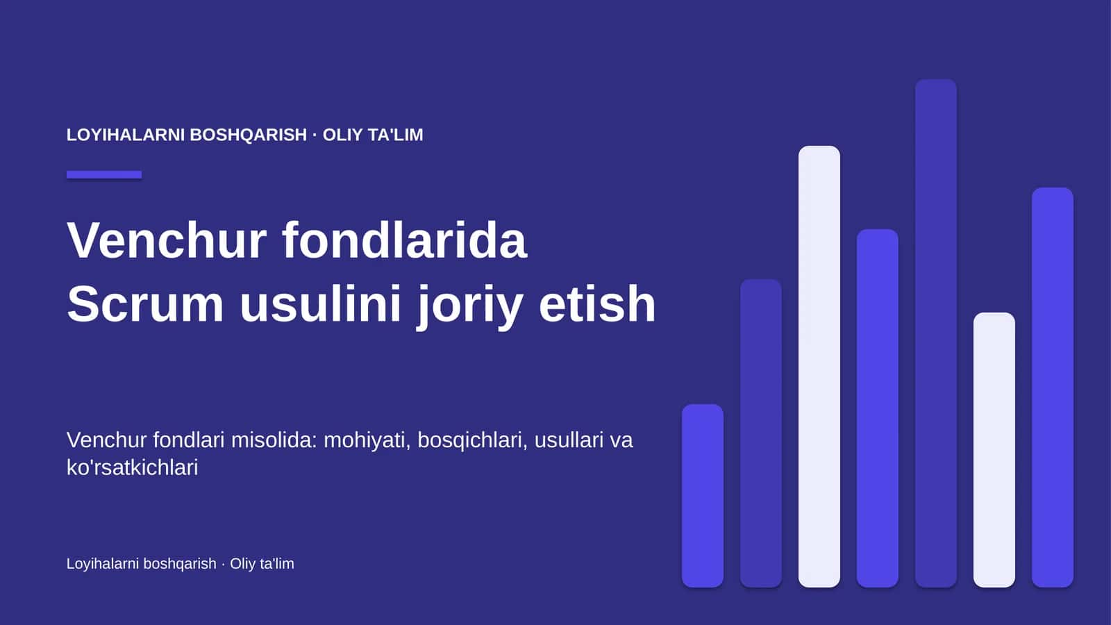 Venchur fondlarida Scrum usulini joriy etish